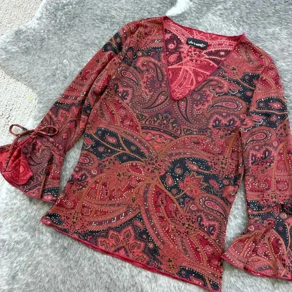 Vintage Y2K Paisley Blouse - Picture 3 of 11